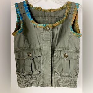 Women’s Vest, Small, Faded Olive Green, Utility Vest, Charlotte Russe
